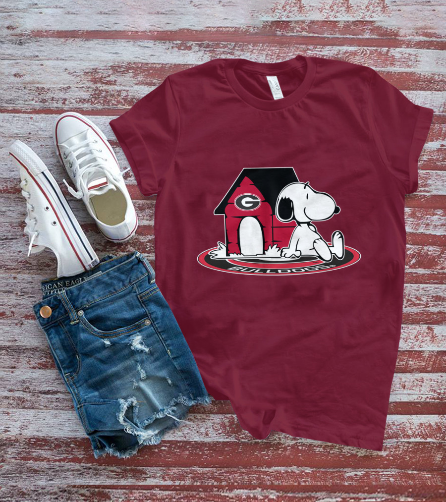 Snoopy Bulldogs Georgia Football Fan Now And Forever T-Shirt