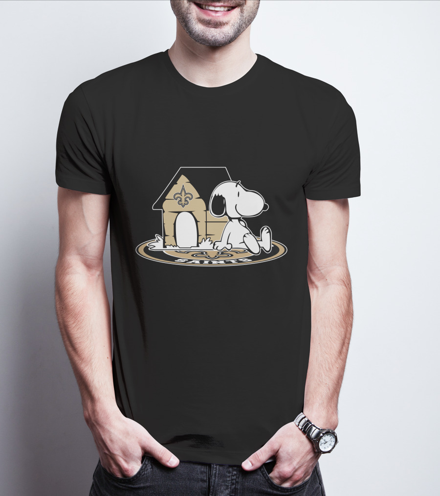 New Orleans Saints Football Fan Now And Forever Peanuts Snoopy Fleur-De-Lis Doghouse T-Shirt