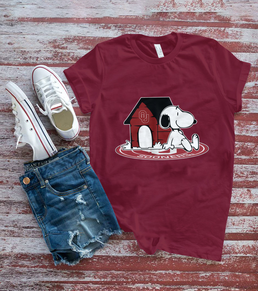 Snoopy Oklahoma Sooners Football Fan Now And Forever T-Shirt