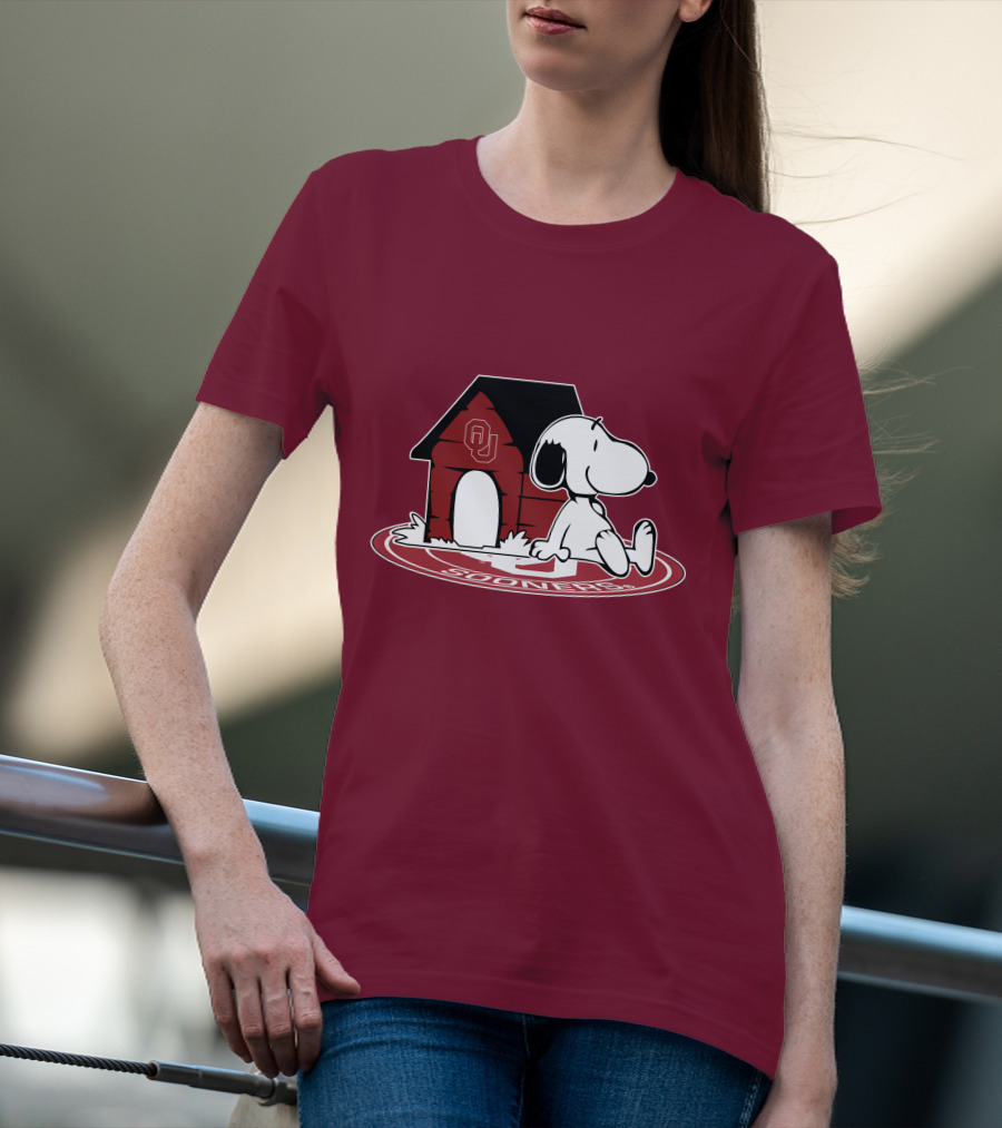 Snoopy Oklahoma Sooners Football Fan Now And Forever T-Shirt