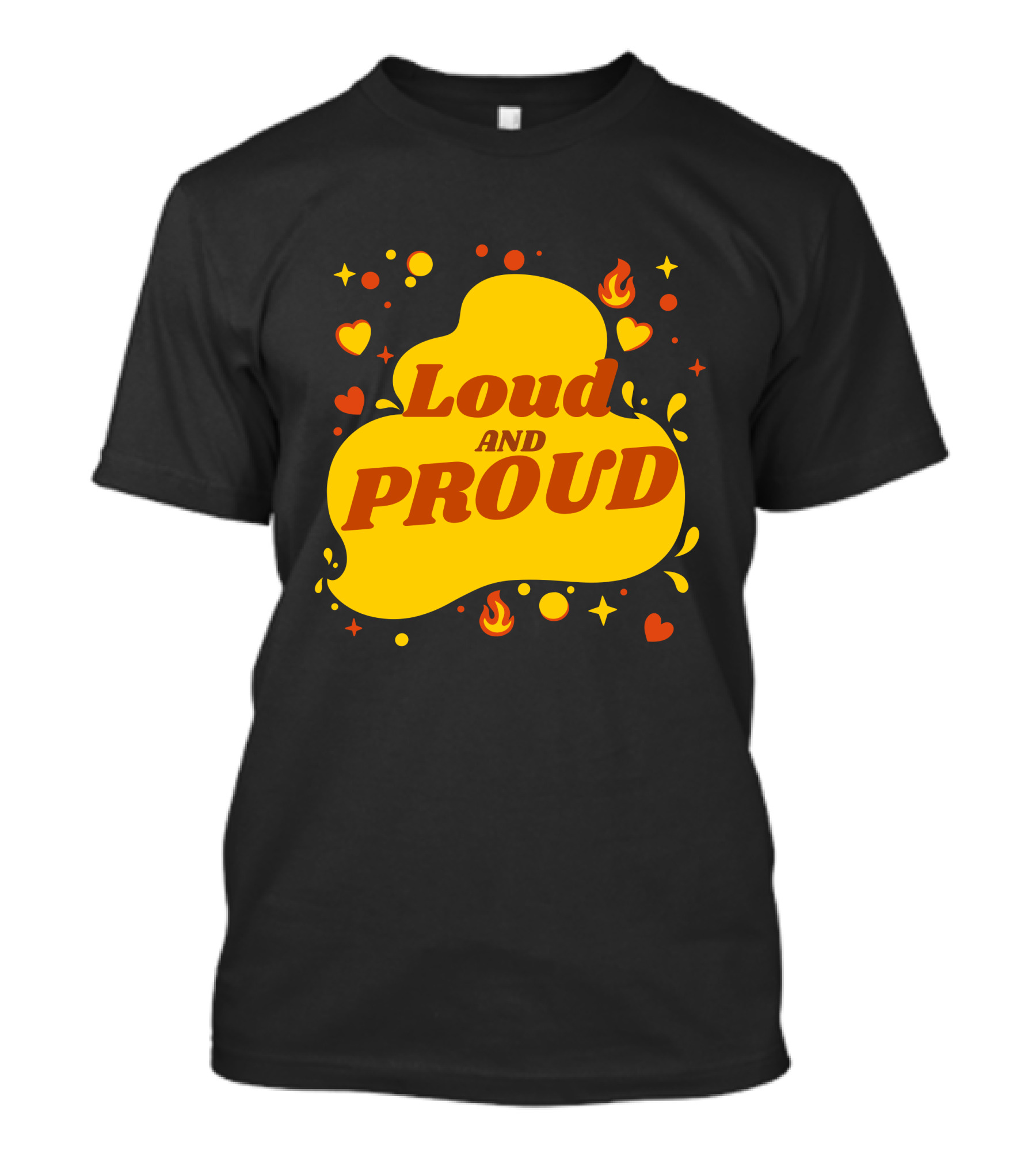 Loud And Proud Hearts And Flames T-Shirt