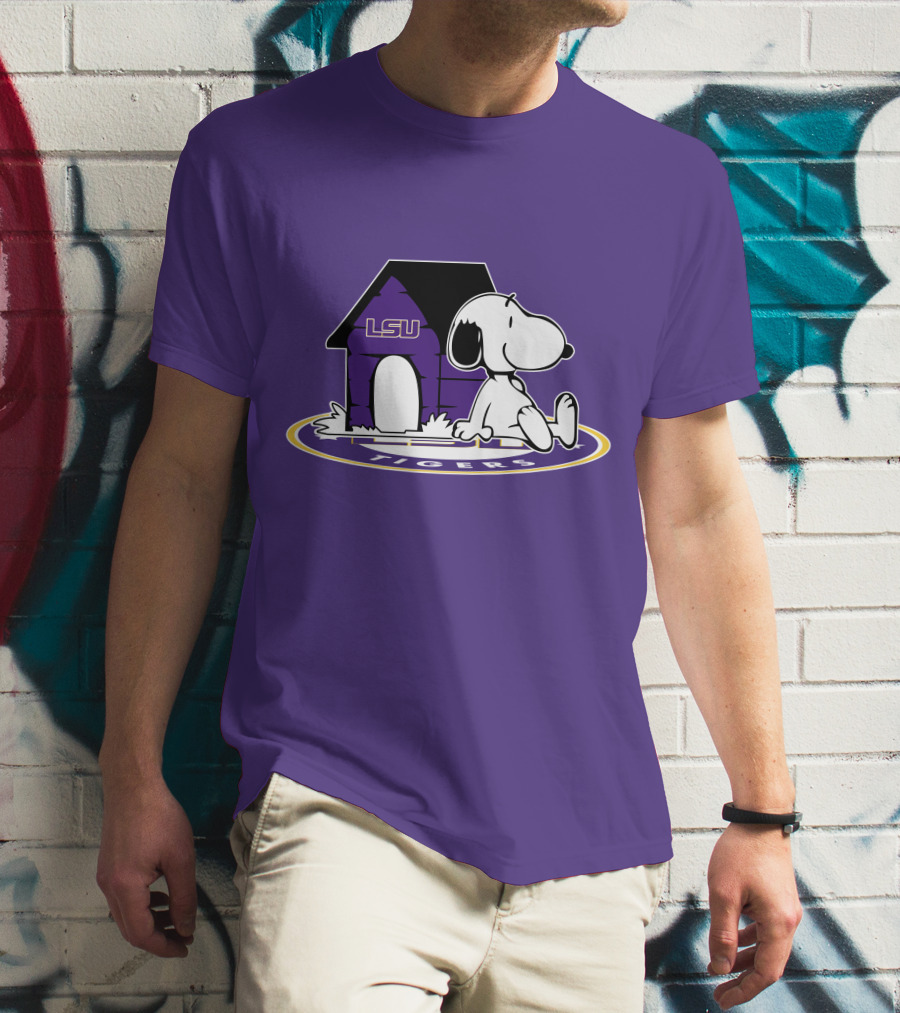 LSU Tigers Football Fan Now And Forever Snoopy Doghouse T-Shirt