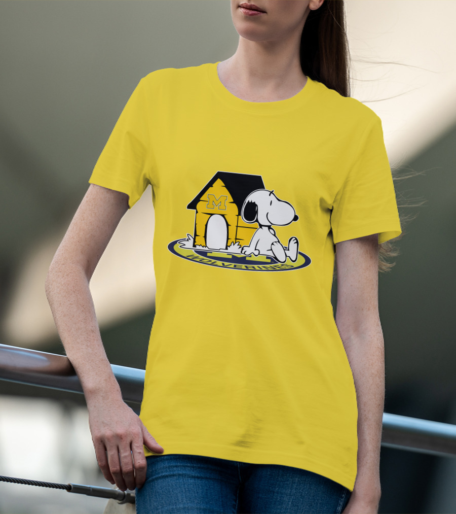 Michigan Wolverines Snoopy Doghouse Fan Now And Forever T-Shirt