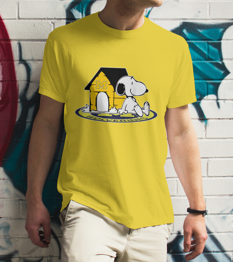 Michigan Wolverines Snoopy Doghouse Fan Now And Forever T-Shirt