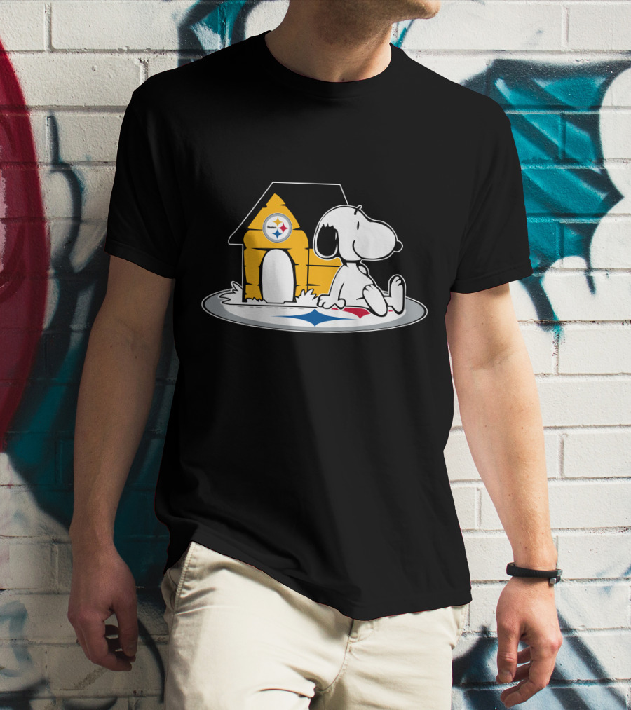 Snoopy With Pittsburgh Steelers Doghouse Football Fan Forever T-Shirt