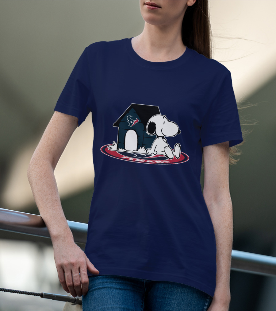 Houston Texans Football Fan Now And Forever Snoopy House T-Shirt