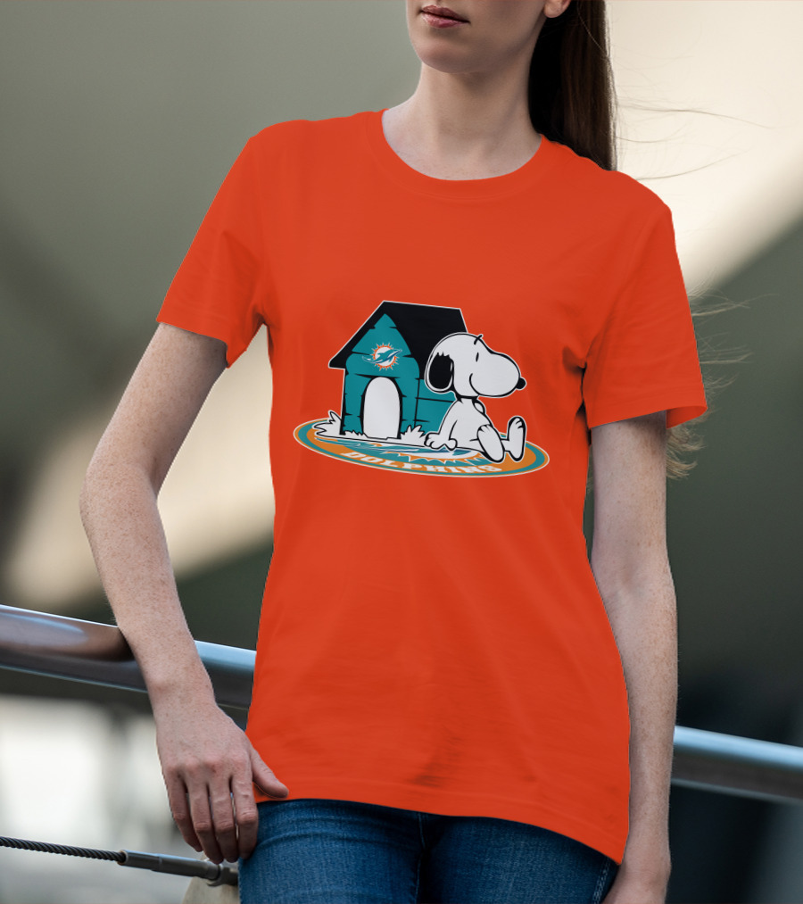 Miami Dolphins Fan Forever With Snoopy House T-Shirt