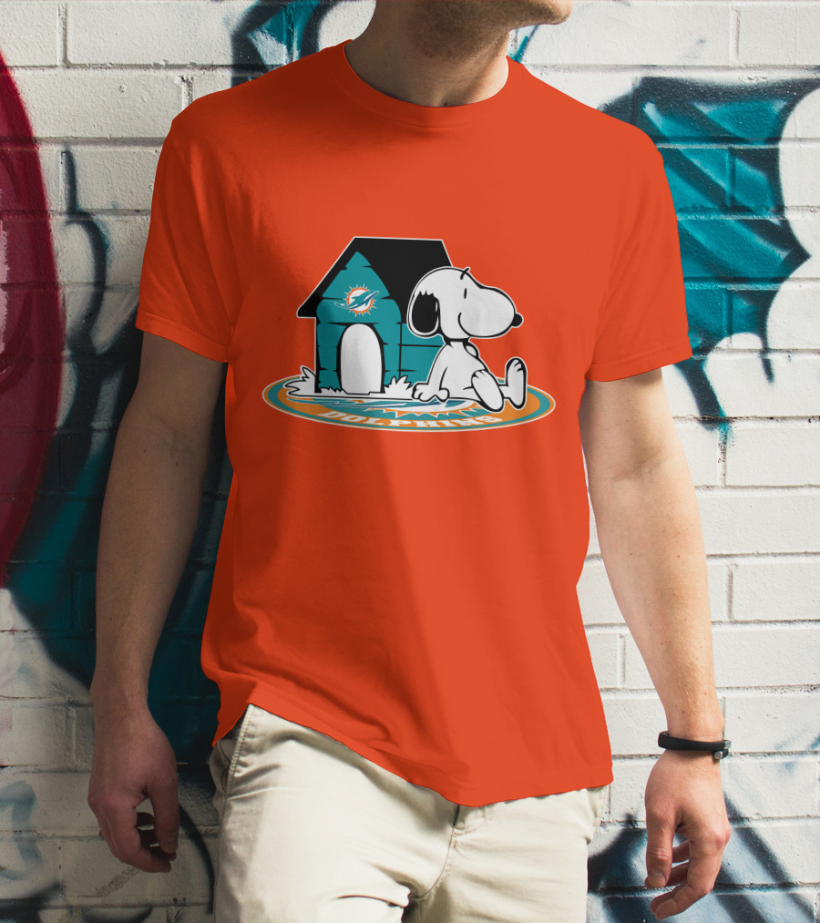 Miami Dolphins Fan Forever With Snoopy House T-Shirt