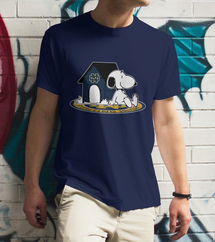 Notre Dame Fighting Irish Snoopy Football Fan Now And Forever T-Shirt