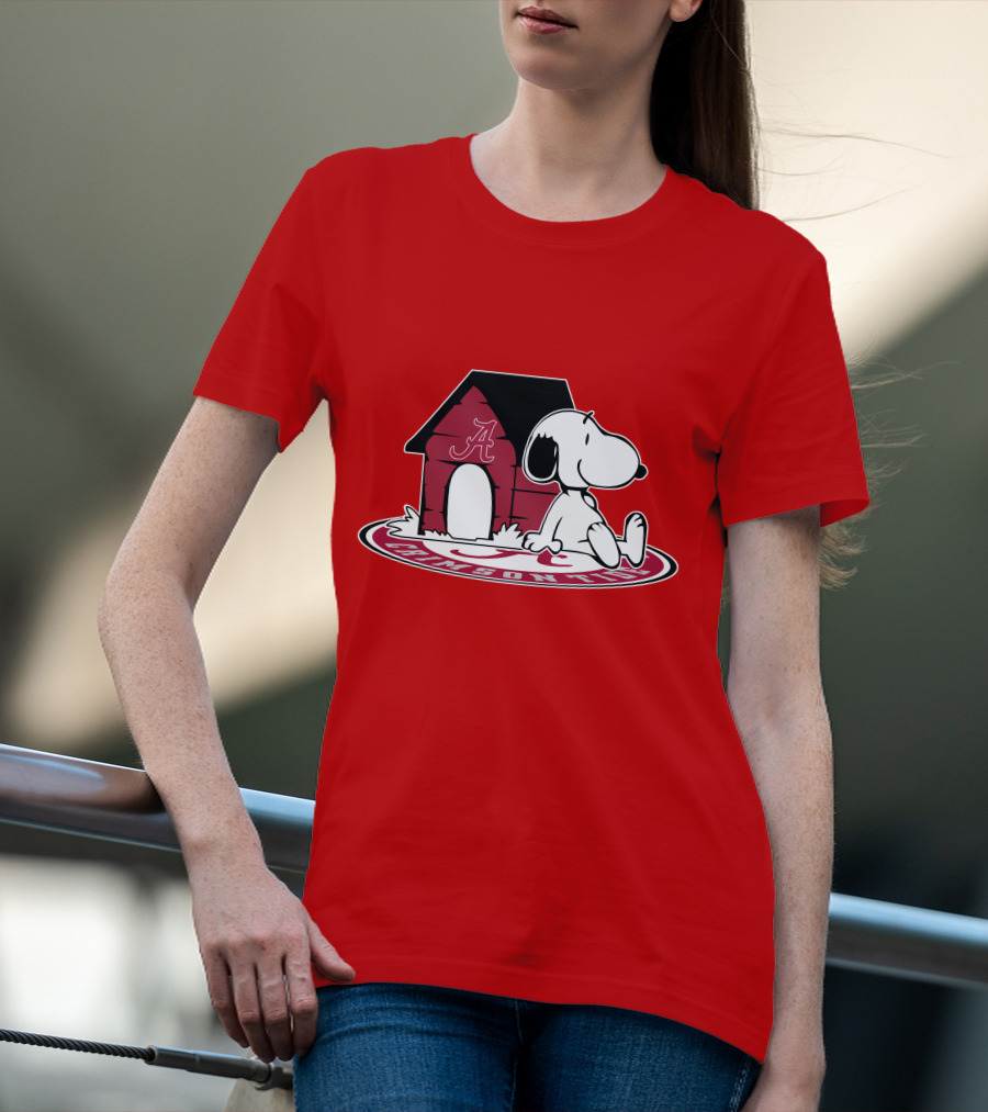 Crimson Tide Snoopy At Alabama Doghouse Fan Forever T-Shirt