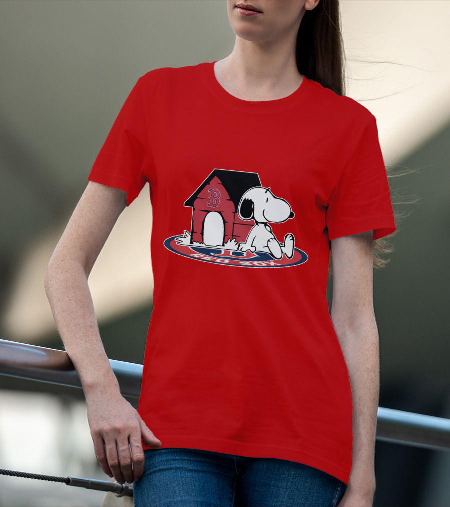 Boston Red Sox Snoopy Fan Now And Forever T-Shirt