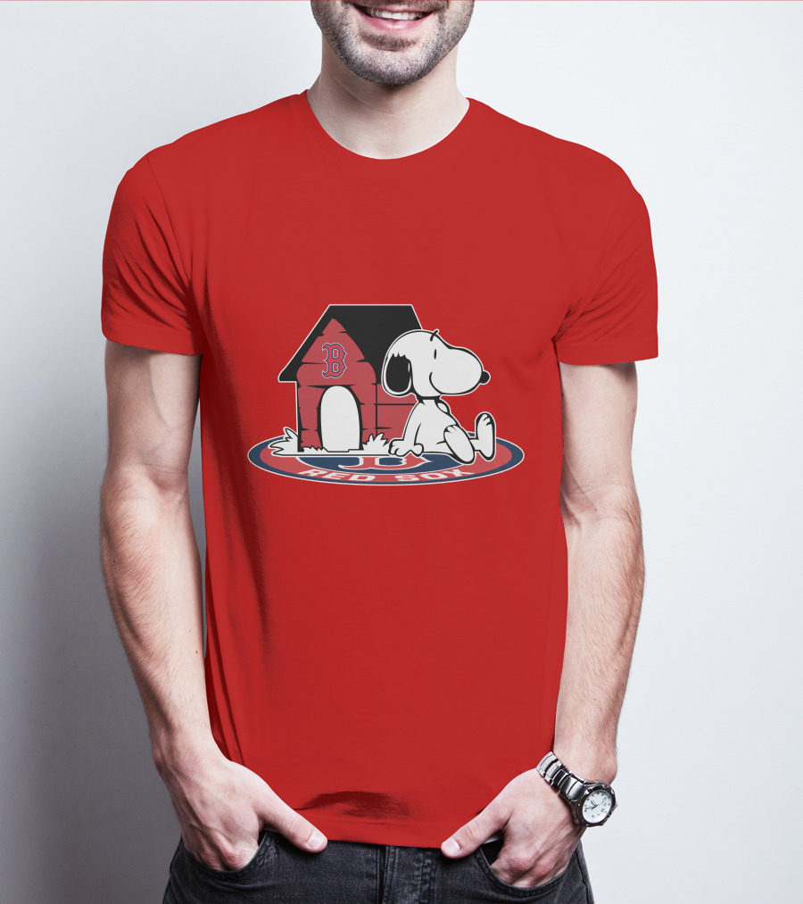 Boston Red Sox Snoopy Fan Now And Forever T-Shirt