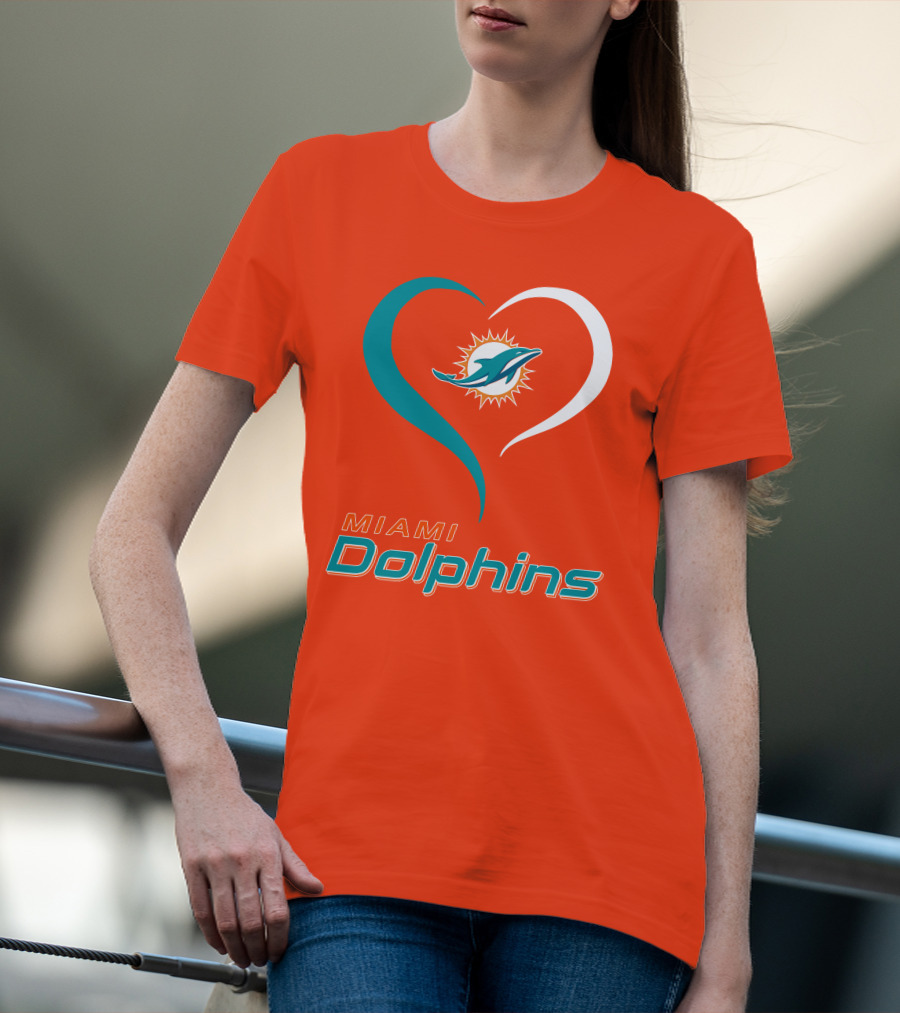 Miami Dolphins Heart T-Shirt