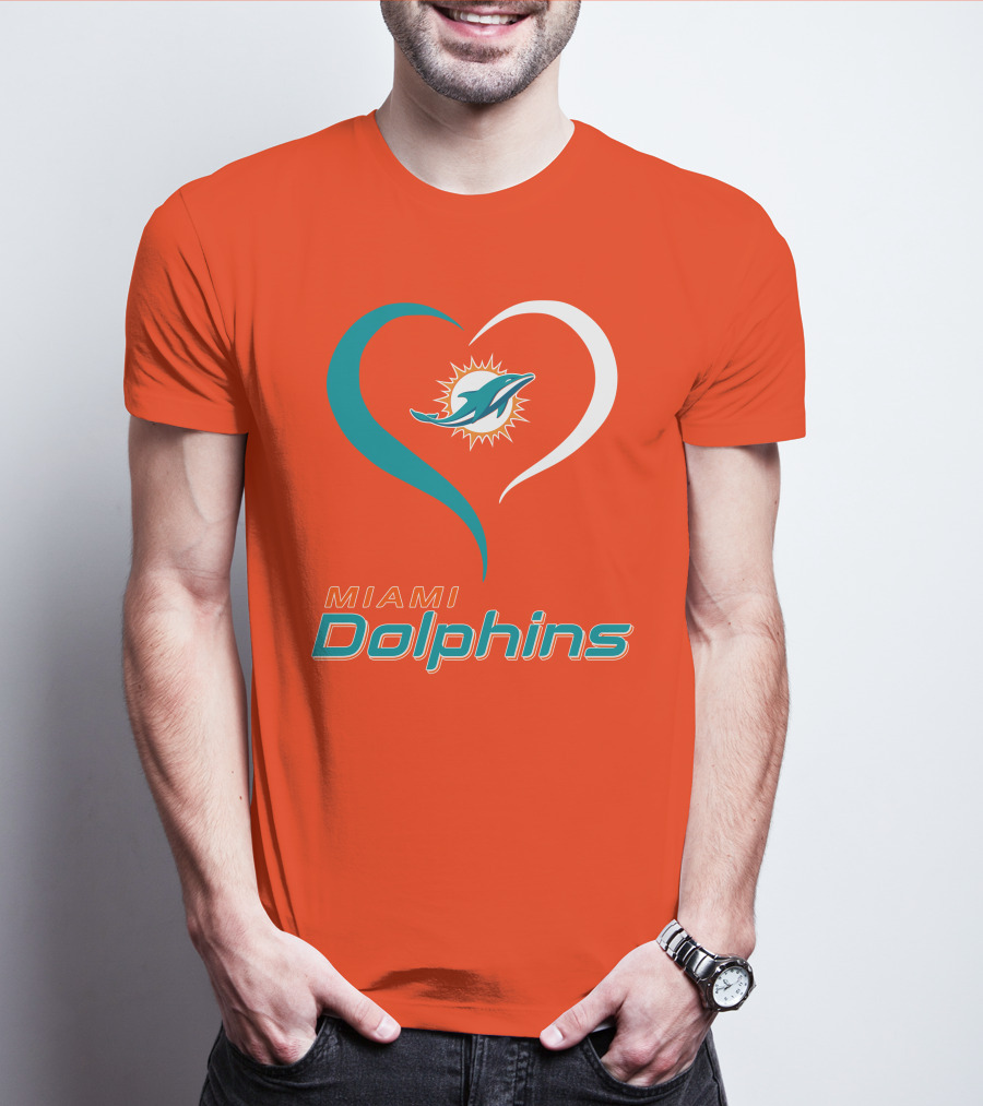 Miami Dolphins Heart T-Shirt