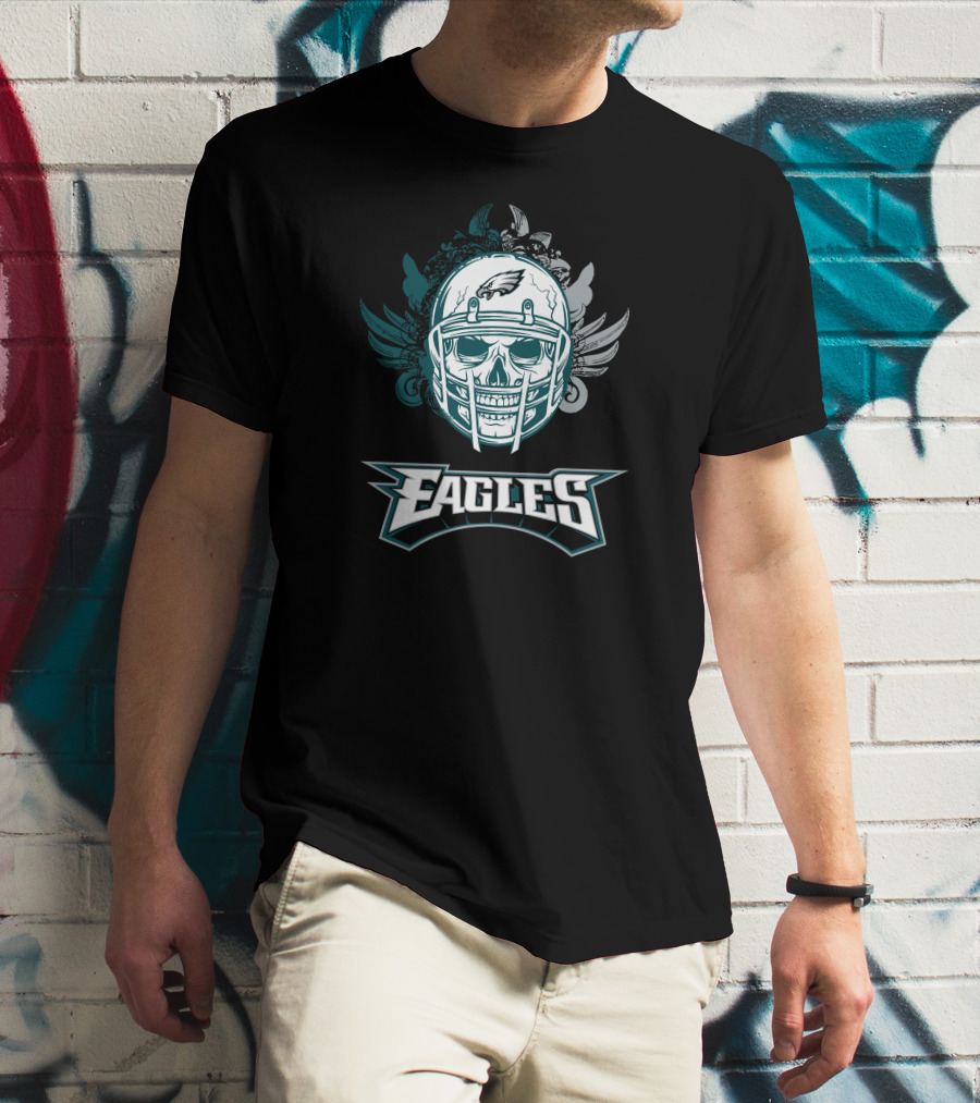 Eagles Skull Helmet With Wings T-Shirt