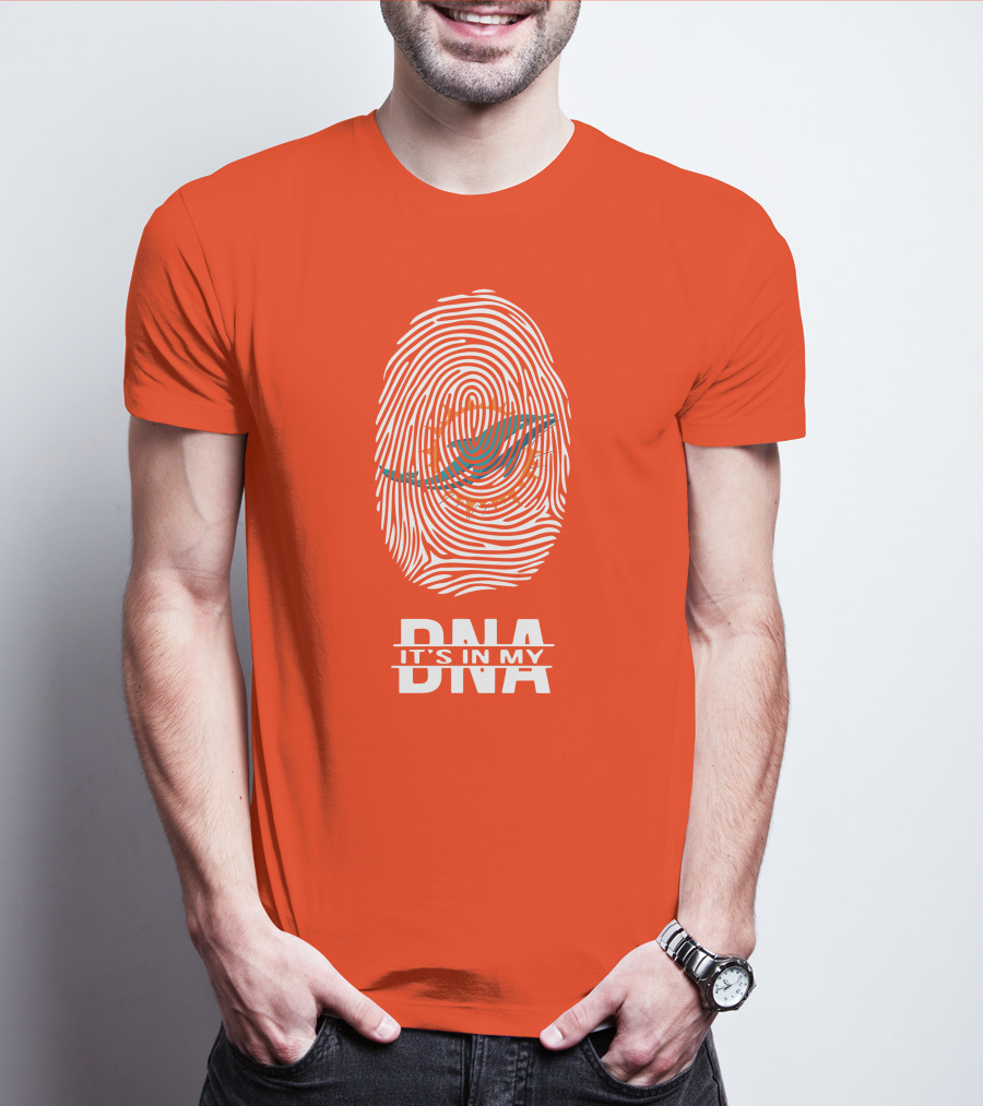 Miami Dolphins It's In My DNA Fingerprint T-Shirt