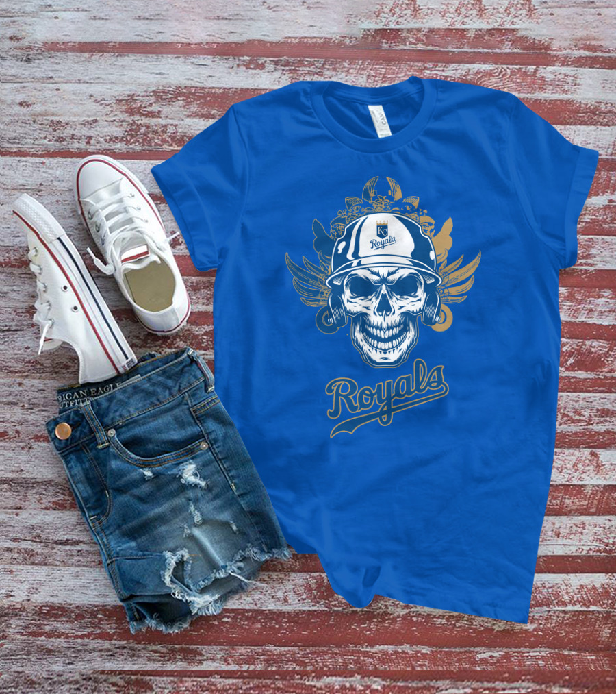 Kansas City Royals Skull Helmet T-Shirt