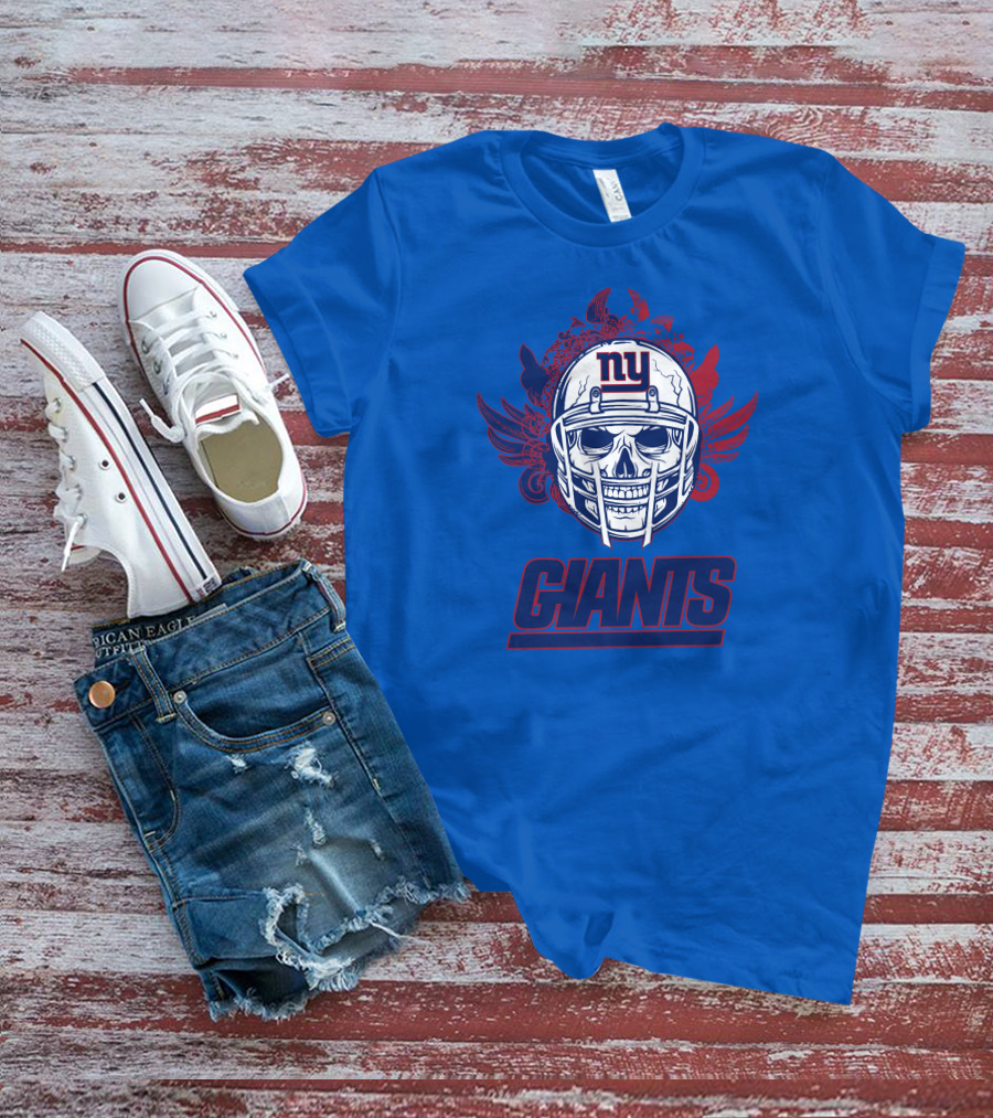 New York Giants Skull Helmet T-Shirt