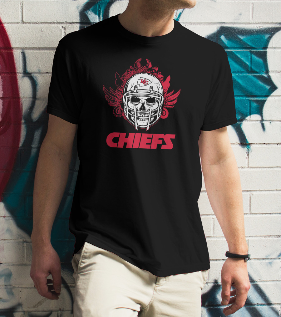 Kansas City Chiefs Skull Helmet T-Shirt