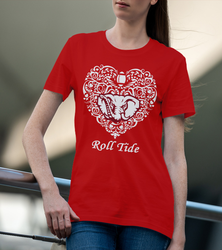 Roll Tide Alabama Crimson Tide Heart T-Shirt
