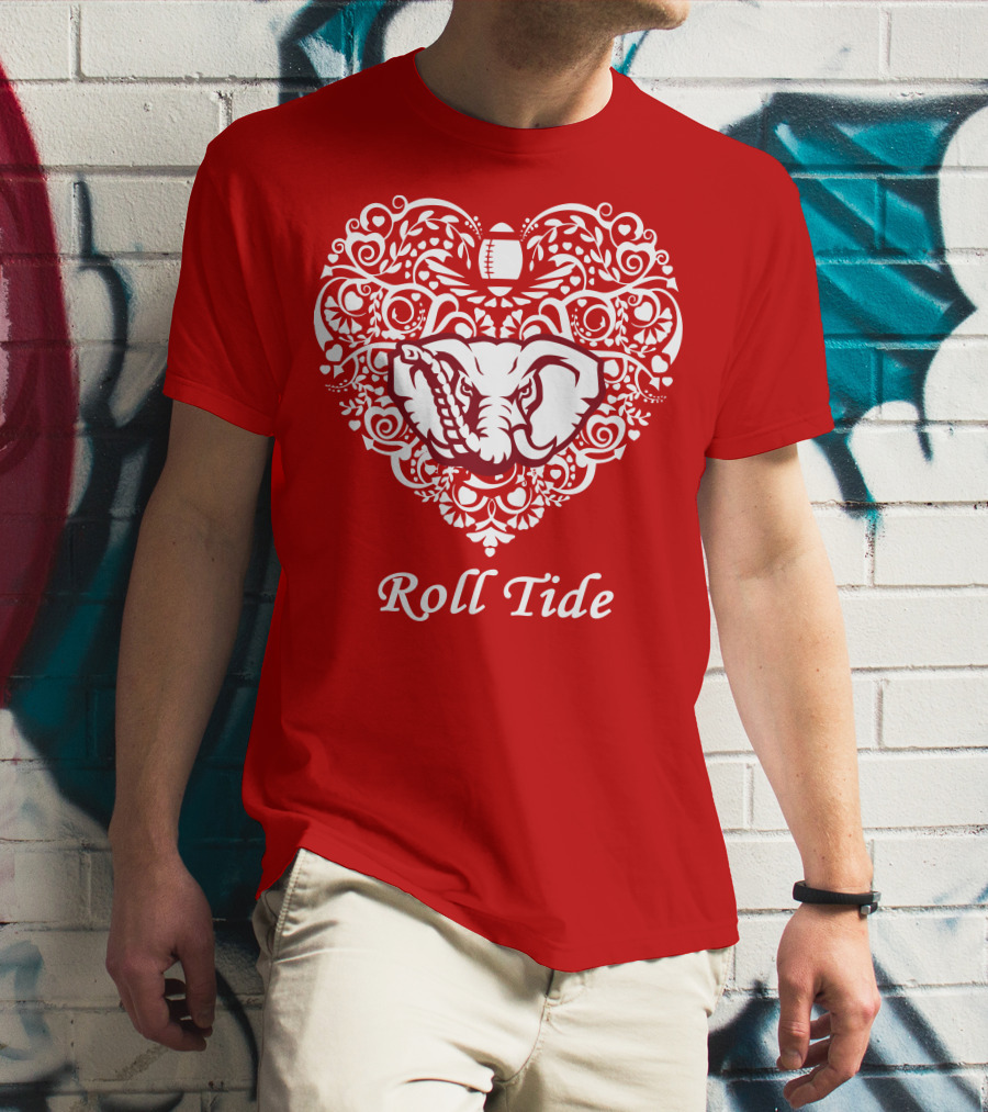Roll Tide Alabama Crimson Tide Heart T-Shirt