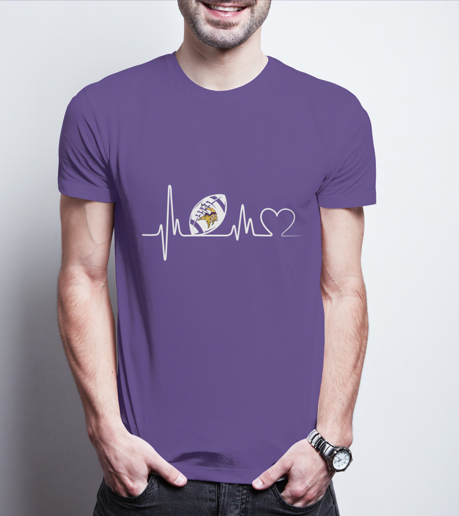 Minnesota Vikings Heartbeat Football And Love T-Shirt