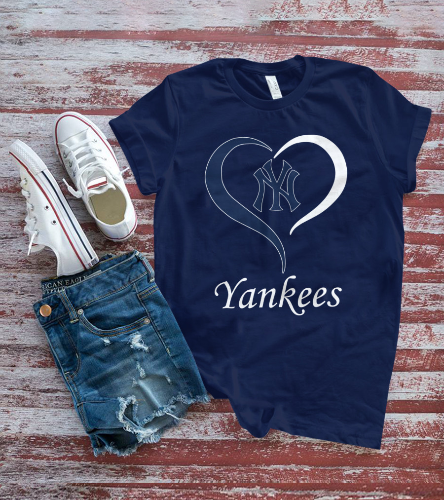 Yankees Heart Logo With NY Yankees Emblem T-Shirt