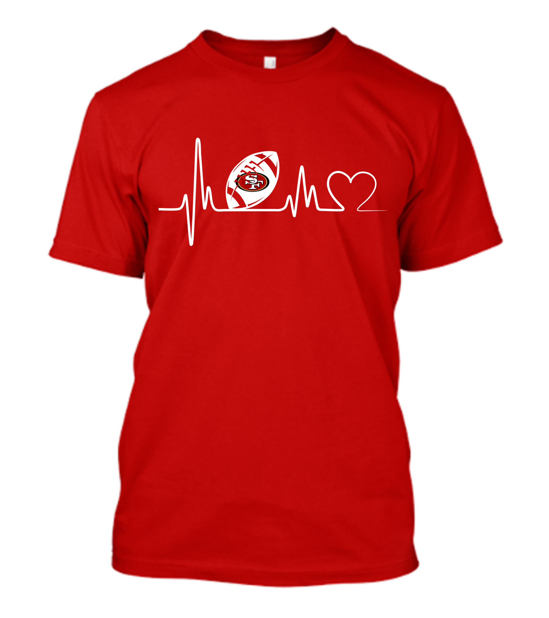 San Francisco 49ers Heartbeat Football Icon T-Shirt