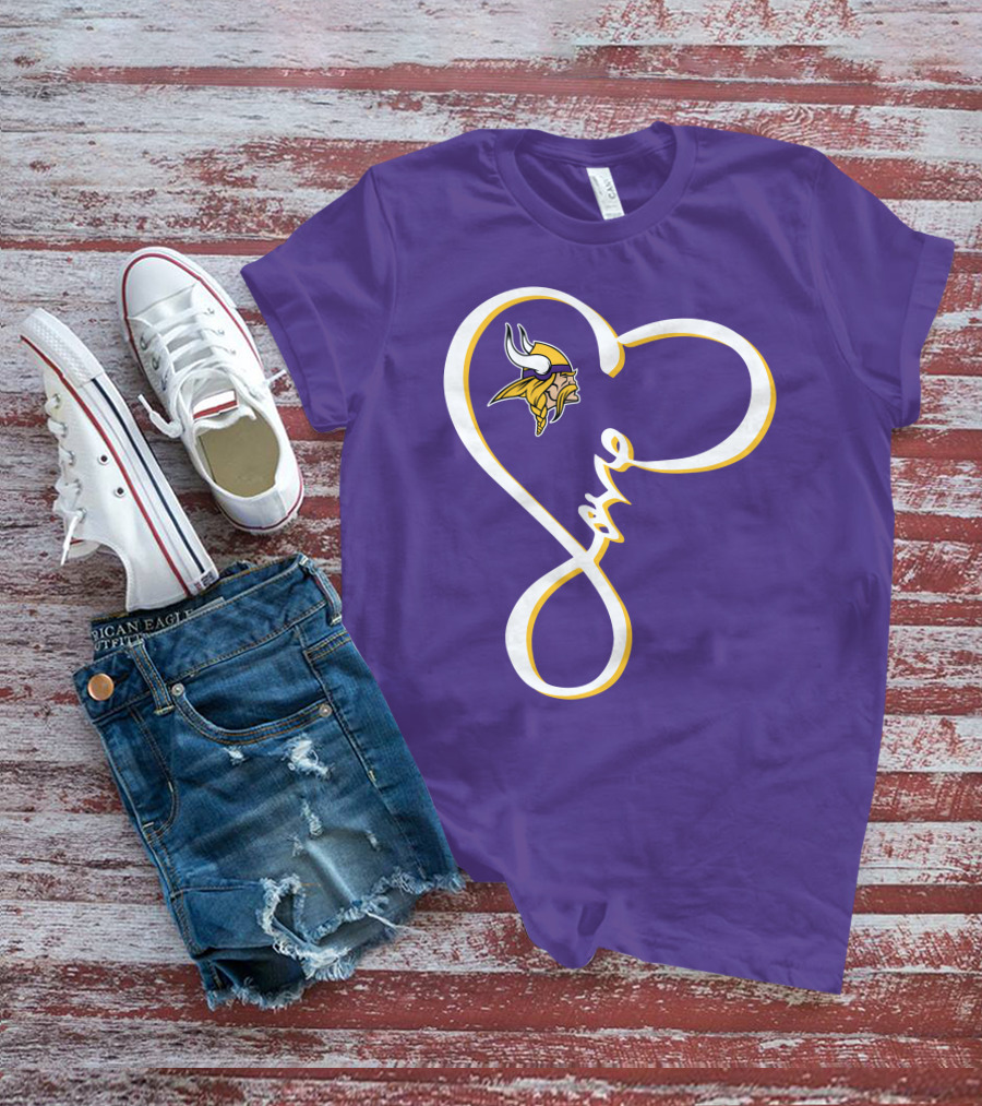 Love Minnesota Vikings Heart T-Shirt