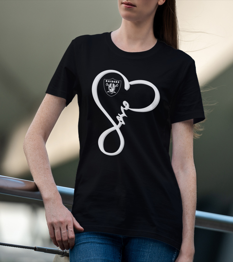 Love My Raiders Heart Design Las Vegas Raiders T-Shirt