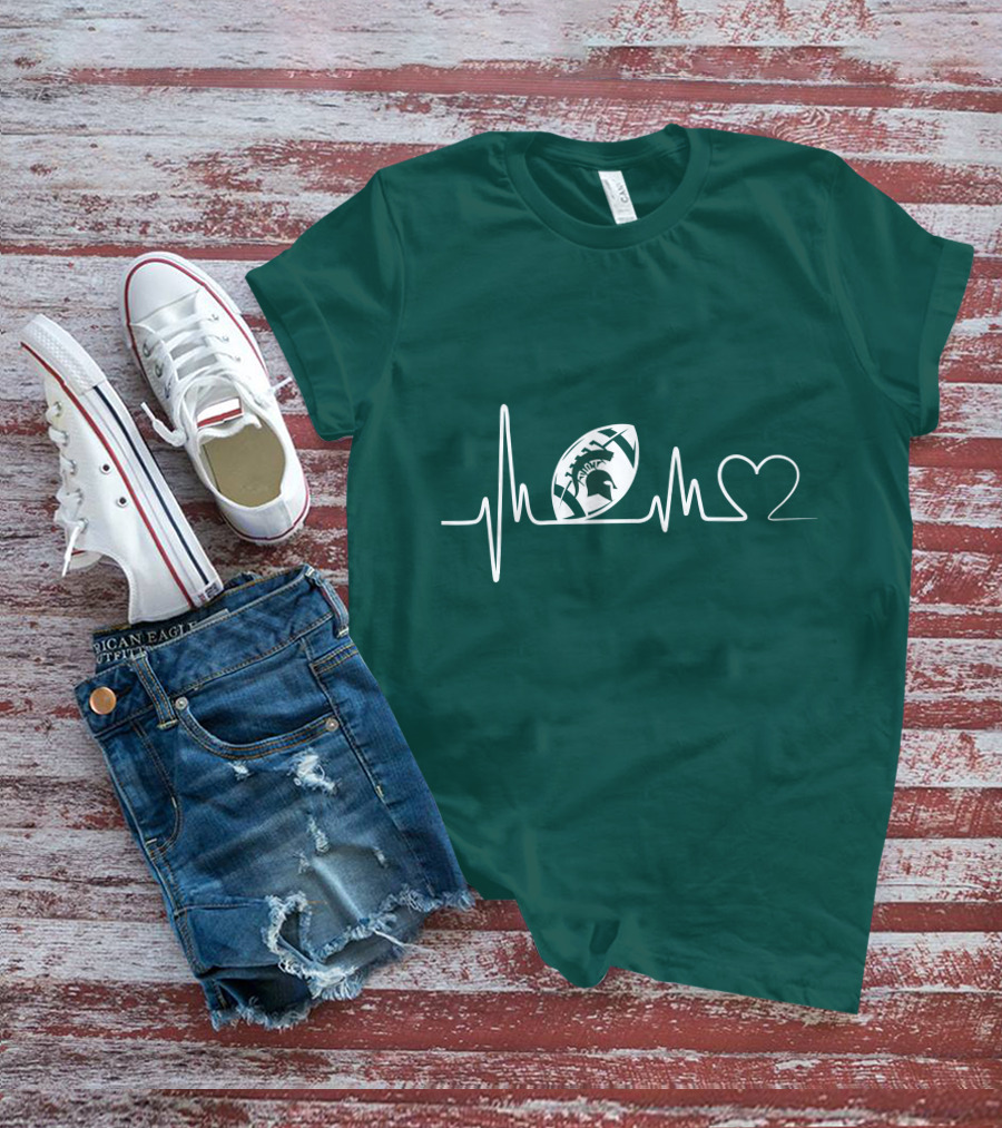 Michigan State Spartans Football Heartbeat T-Shirt