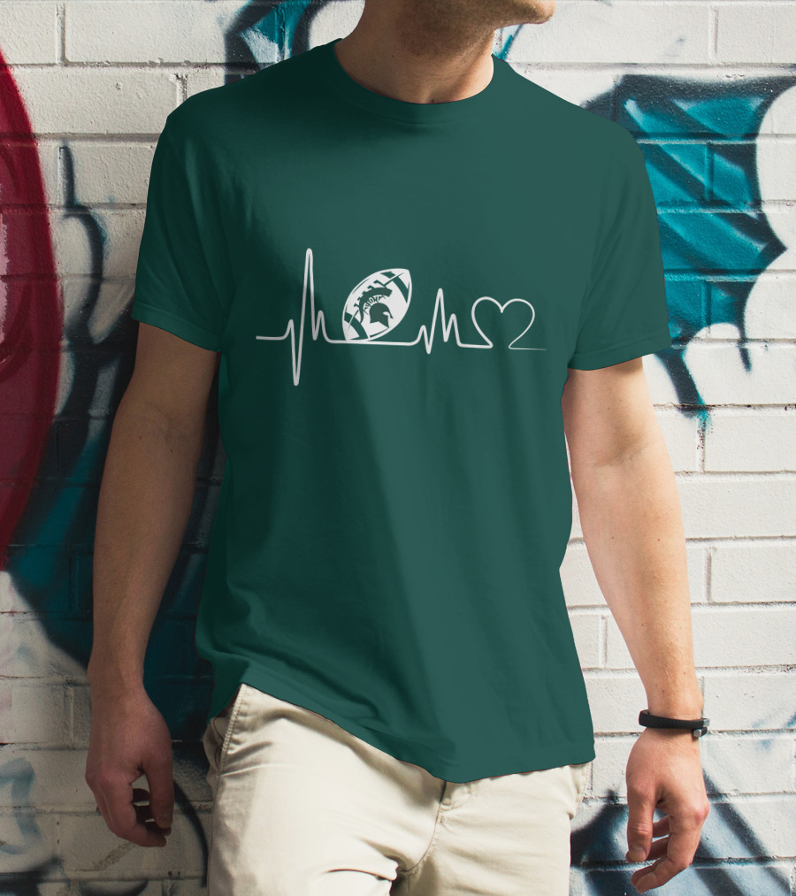 Michigan State Spartans Football Heartbeat T-Shirt