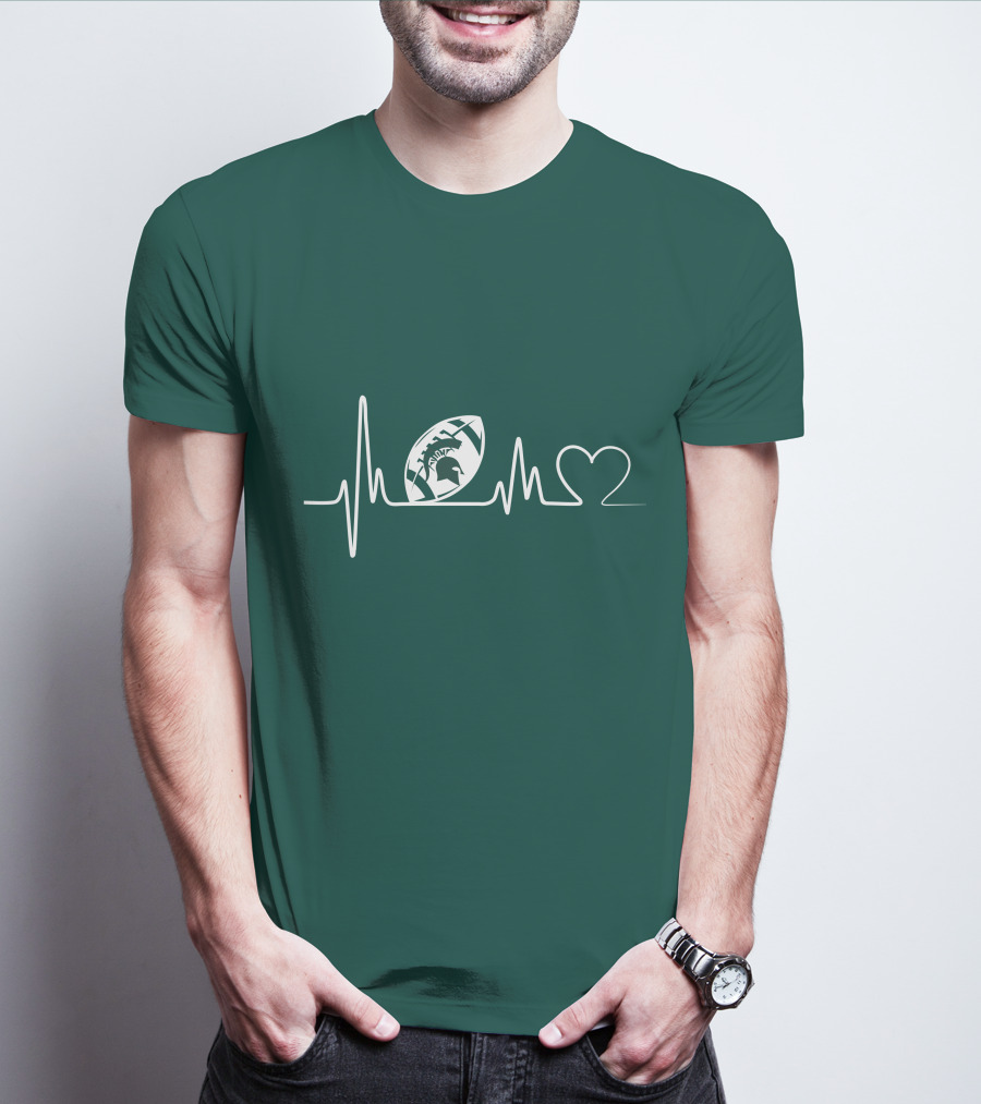 Michigan State Spartans Football Heartbeat T-Shirt