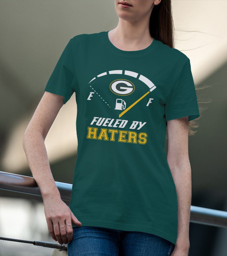 Green Bay Packers Fueled By Haters Fuel Gauge T-Shirt