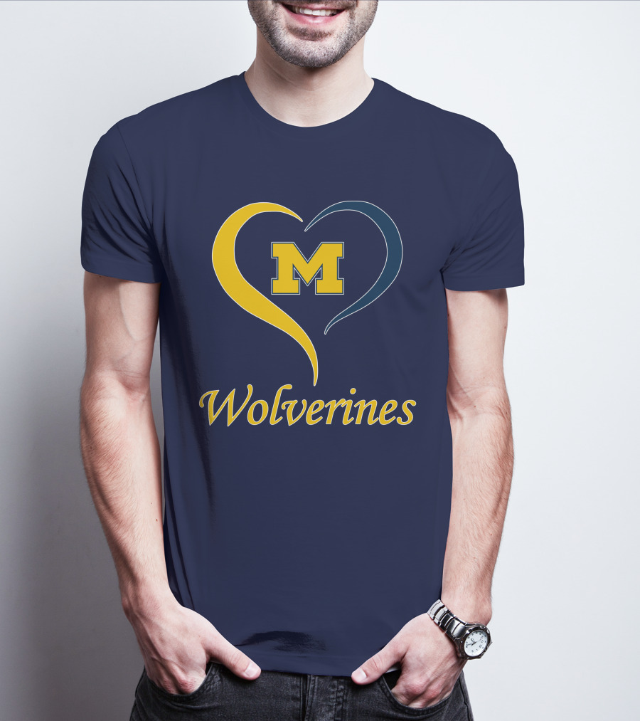 Michigan Wolverines Heart M T-Shirt
