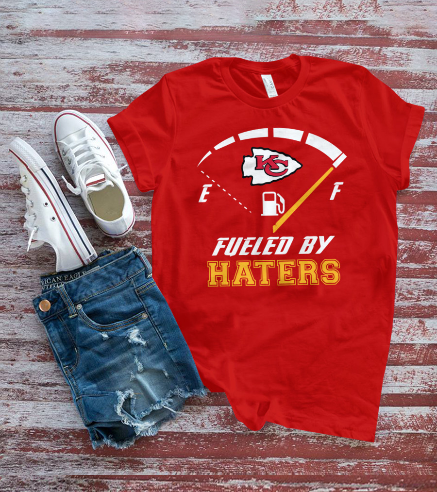 Kansas City Chiefs KC Logo Fueled By Haters Fuel Gauge T-Shirt