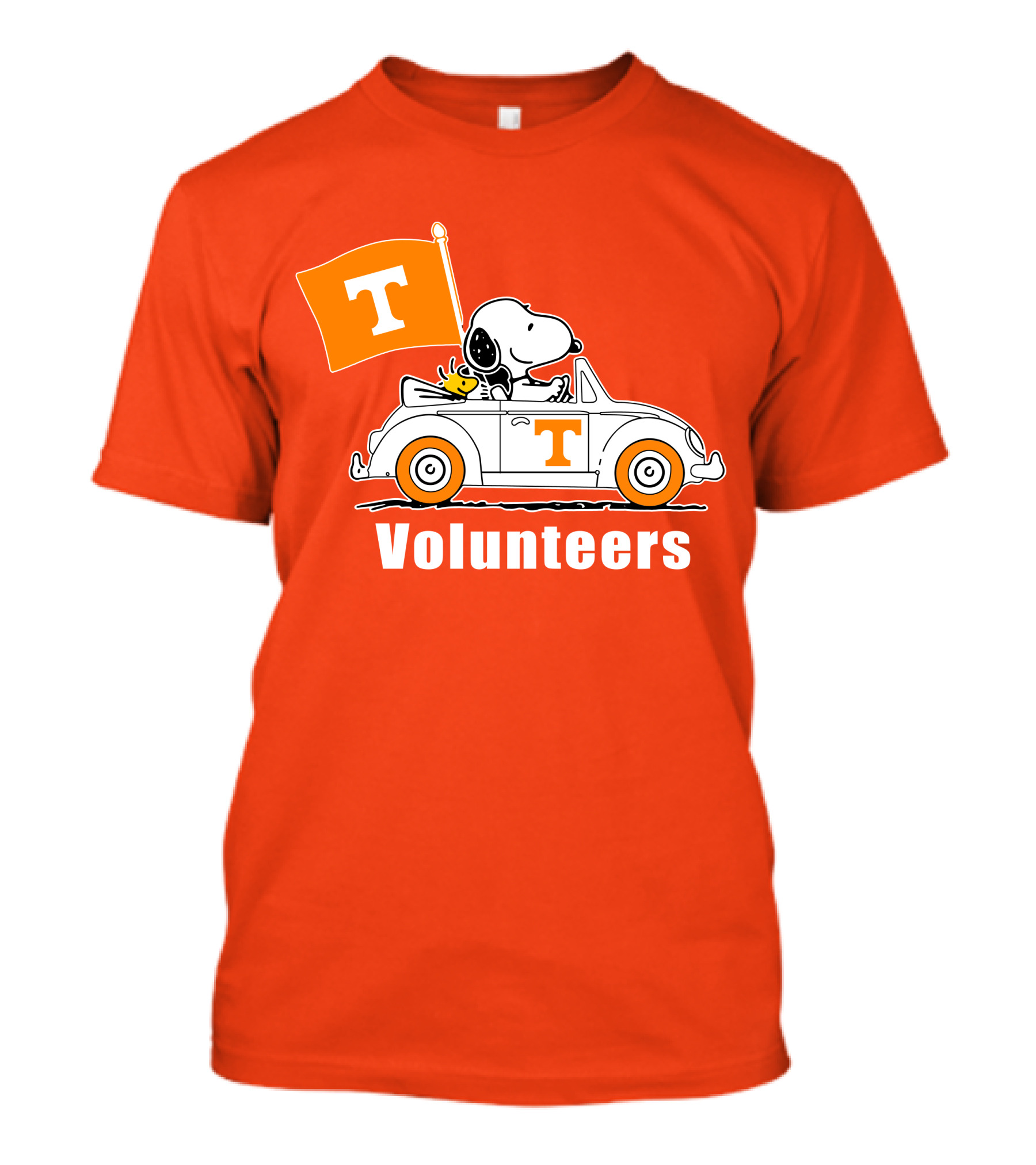 Tennessee Volunteers Snoopy Driving With T Flag T-Shirt