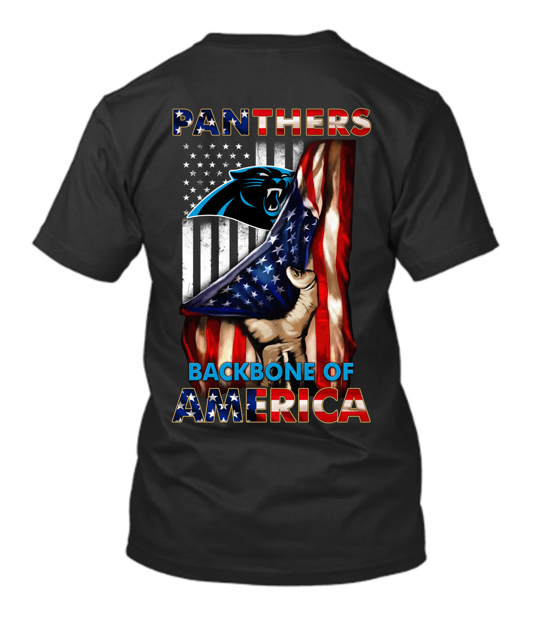 Panthers Backbone Of America American Flag T-Shirt