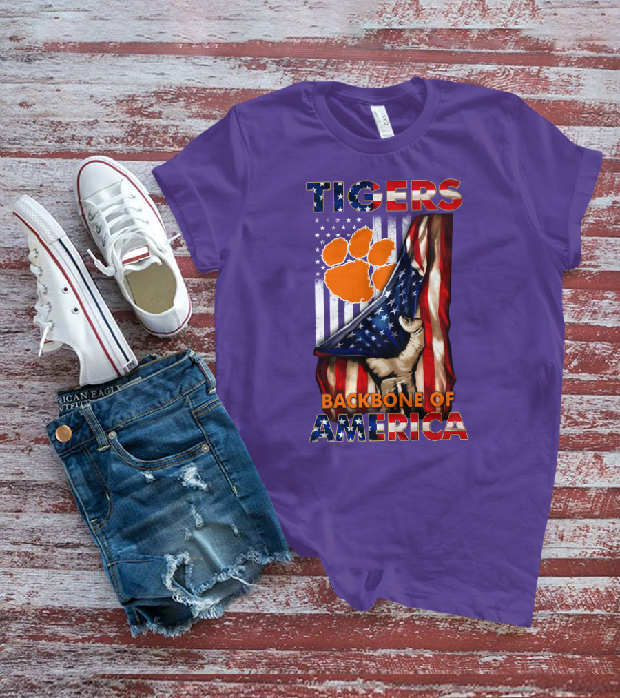 Tigers Claw American Flag Backbone Of America T-Shirt