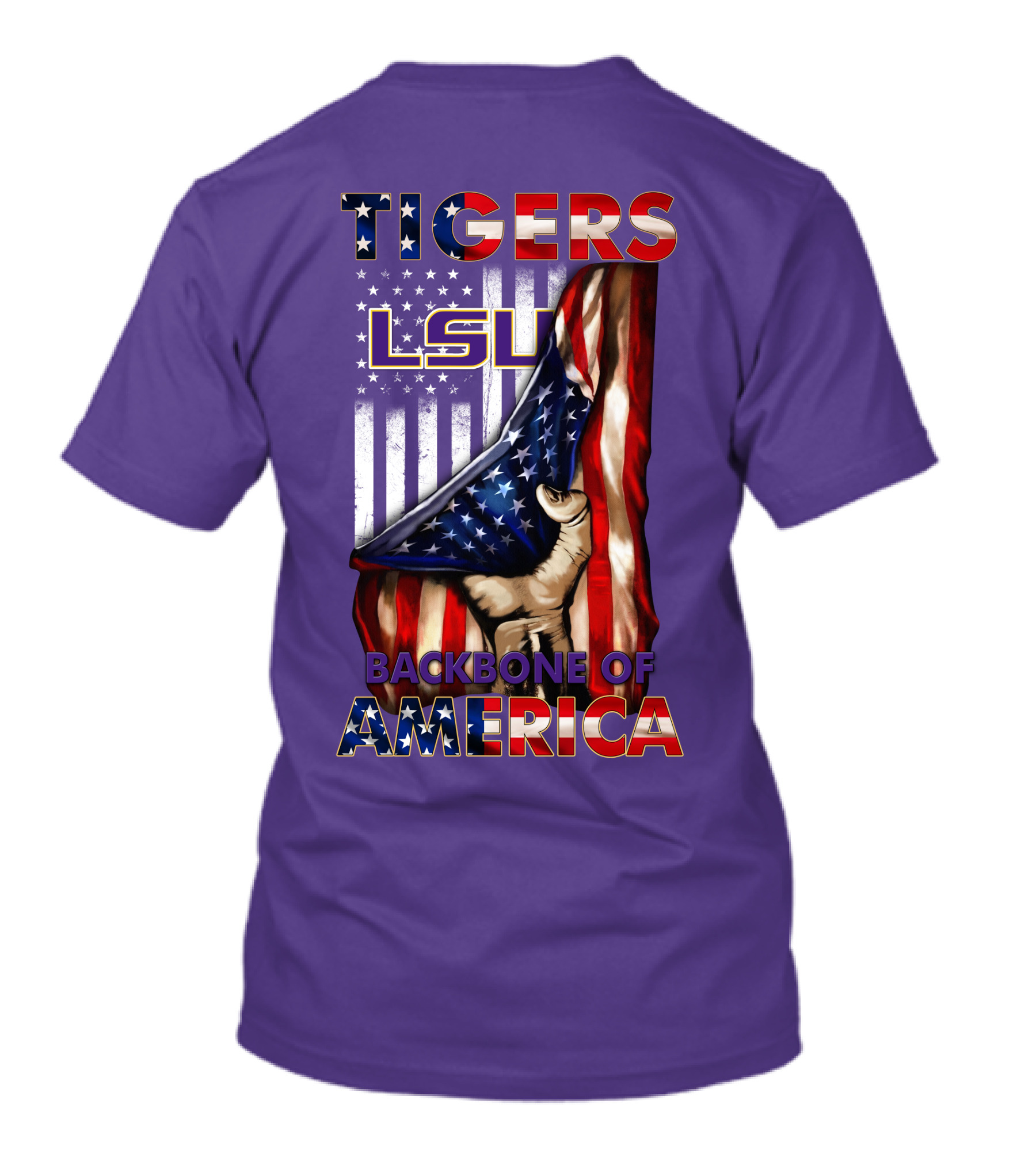 Lsu Tigers Backbone Of America Usa Flag T-Shirt