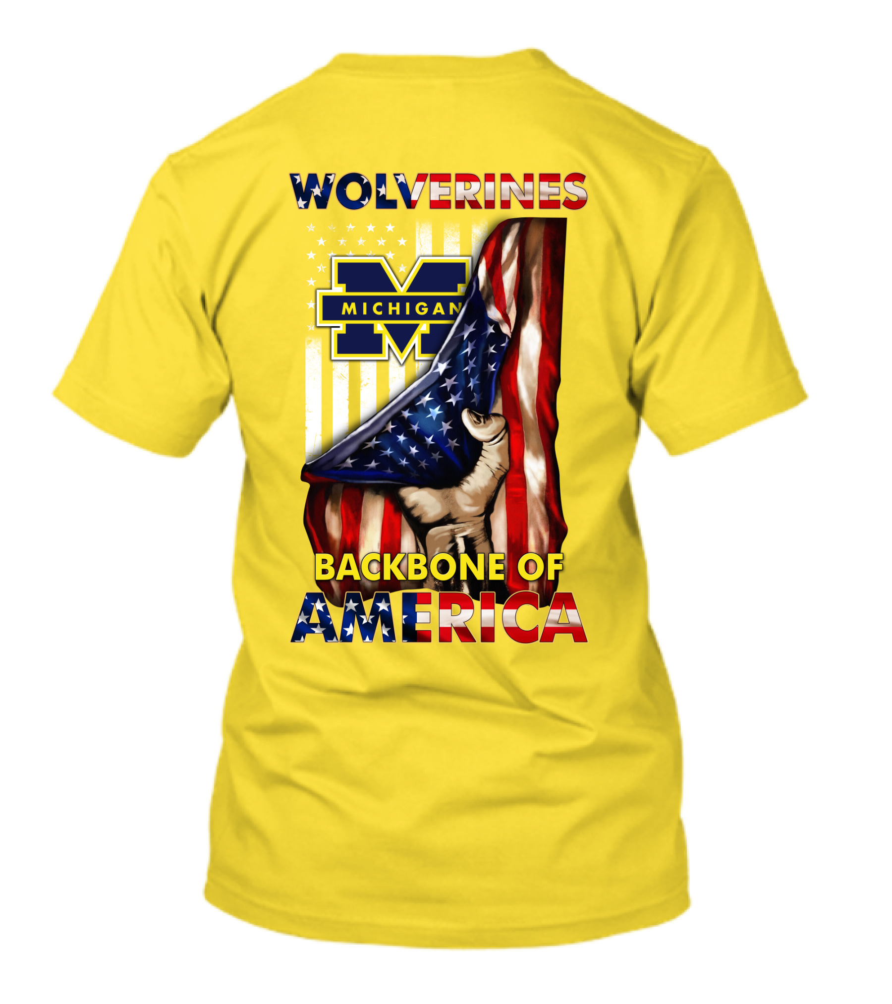 Wolverines Michigan Backbone Of America Stars And Stripes T-Shirt