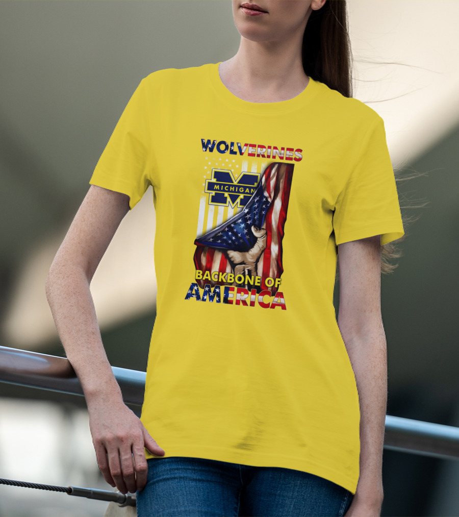 Wolverines Michigan Backbone Of America Stars And Stripes T-Shirt
