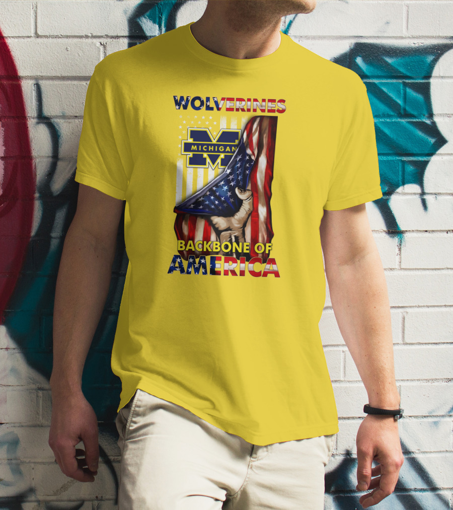 Wolverines Michigan Backbone Of America Stars And Stripes T-Shirt