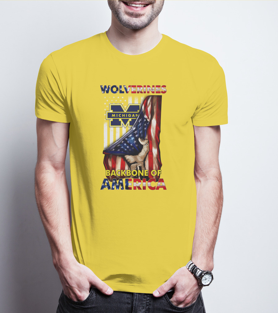 Wolverines Michigan Backbone Of America Stars And Stripes T-Shirt