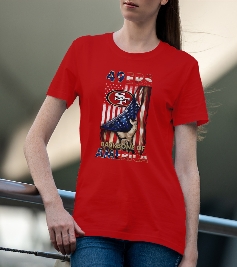 49ers Sf American Flag Backbone Of America T-Shirt