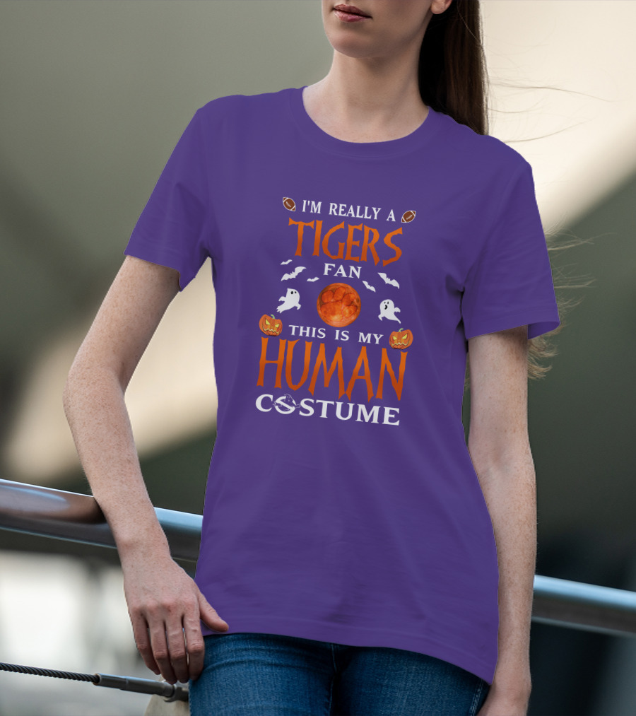 I'm Really A Clemson Tigers Fan This Is My Human Costume T-Shirt