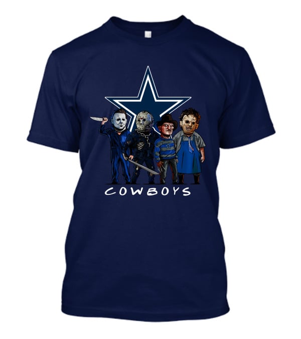 Dallas Cowboys Halloween Slasher Squad Iconic Horror Characters T-Shirt