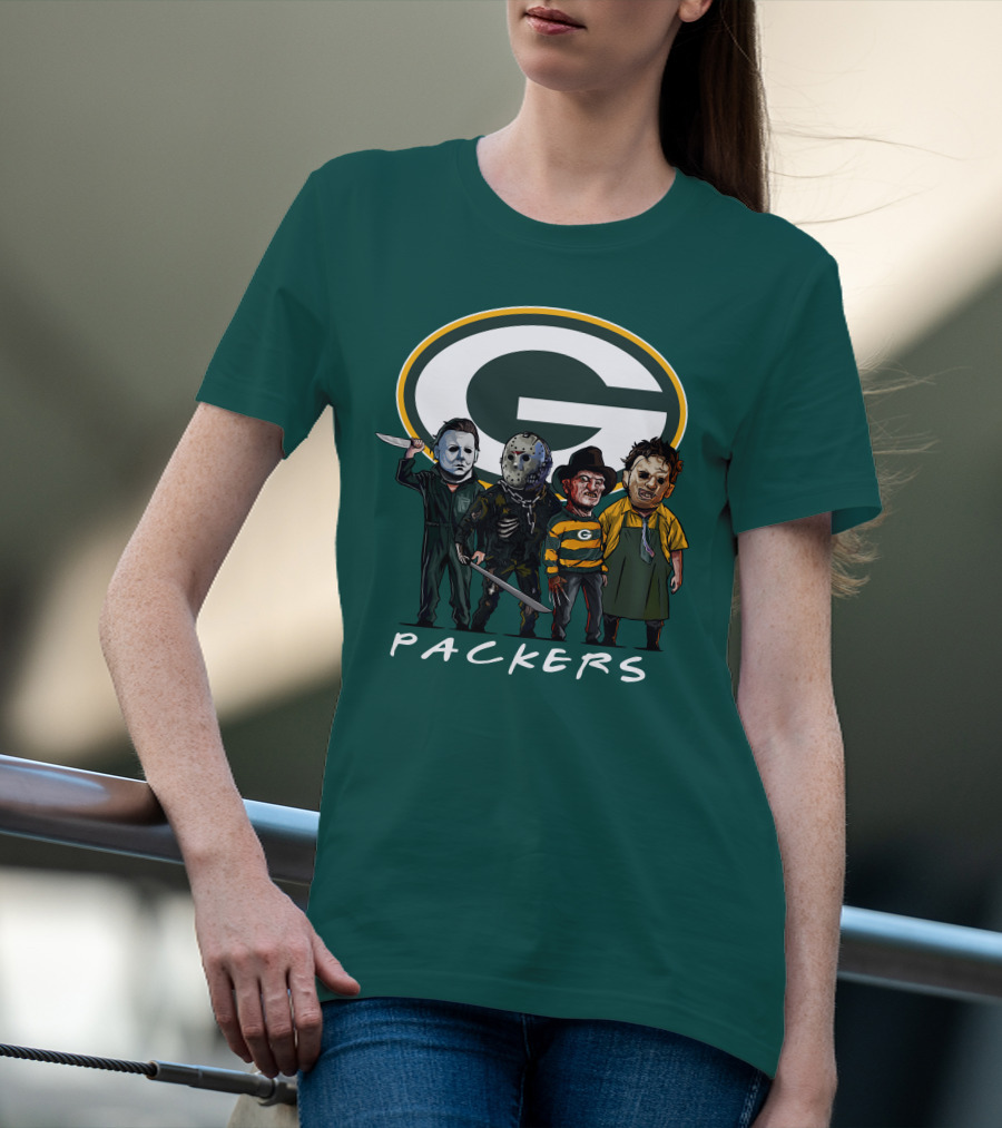 Green Bay Packers Halloween Horror Characters Squad T-Shirt