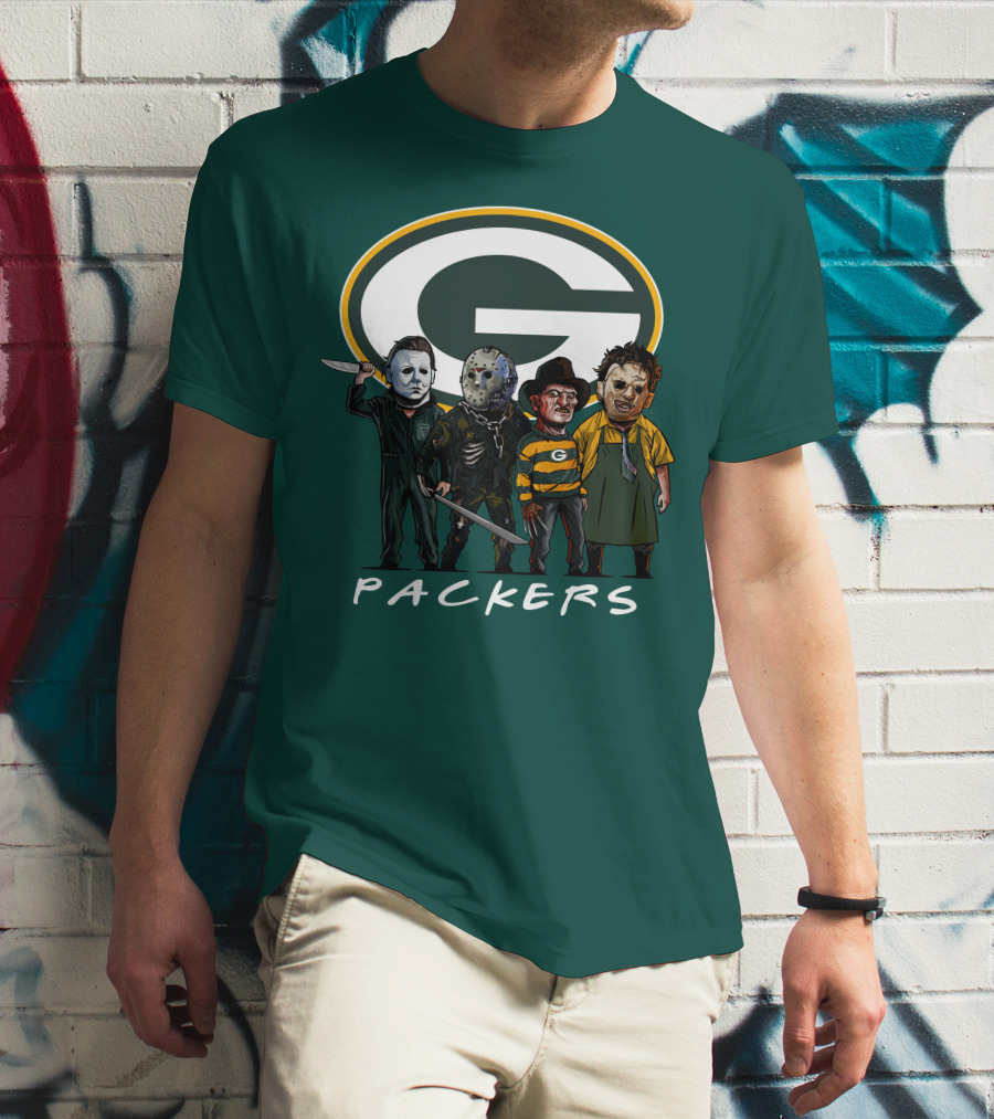 Green Bay Packers Halloween Horror Characters Squad T-Shirt