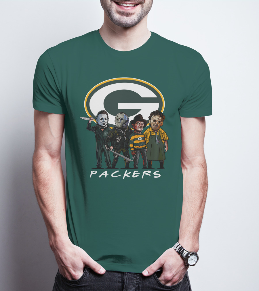 Green Bay Packers Halloween Horror Characters Squad T-Shirt